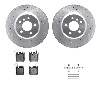 R1 Concepts WGYH1-31119 eLINE Rotor - Drilled & Slotted - Silver W/ Semi-Met Pads